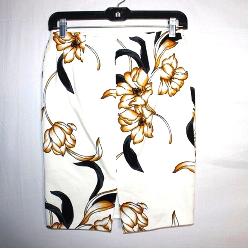 White House Black Market Floral Pencil Skirt 00 Cottagecore Chic - Picture 2 of 6